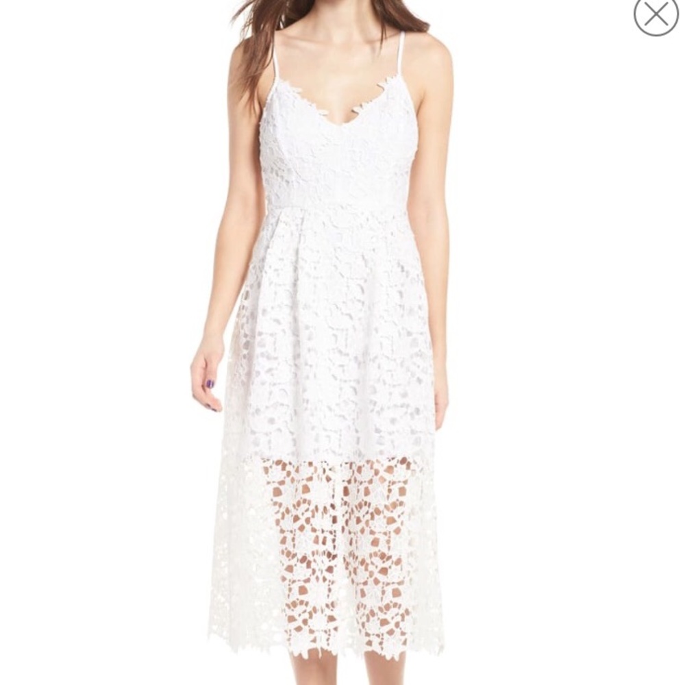 Astr the Label White Midi Dress